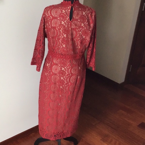 EUC: Polagram midi brick red lace - Picture 6 of 8